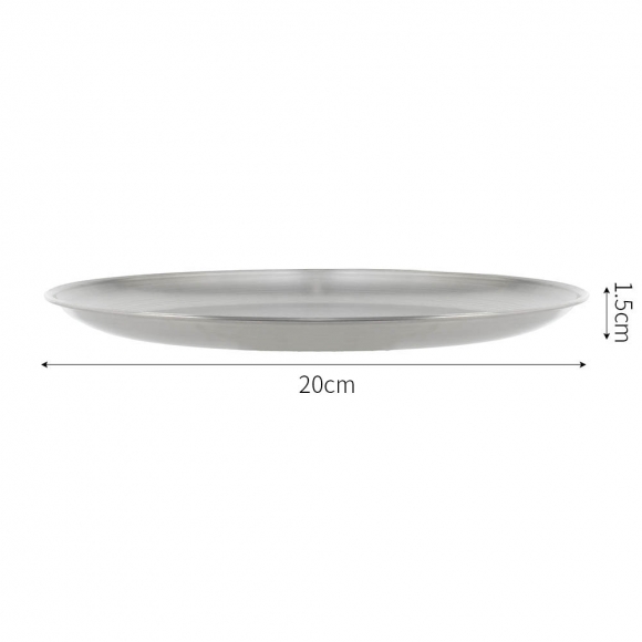 [쿠킹홈] 스탠다드 플랫원형 스텐 접시 4p세트(20cm) (실버)