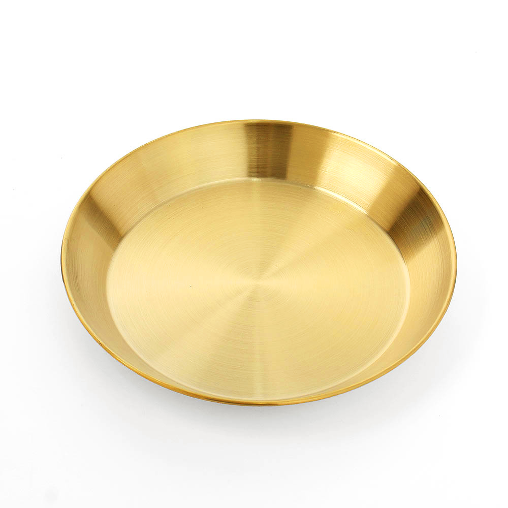 Oce 원형 티타늄 용기 파스타 샐러드 접시 2p 30cm 골드 스틸 오봉 작은 쟁반 앞접시