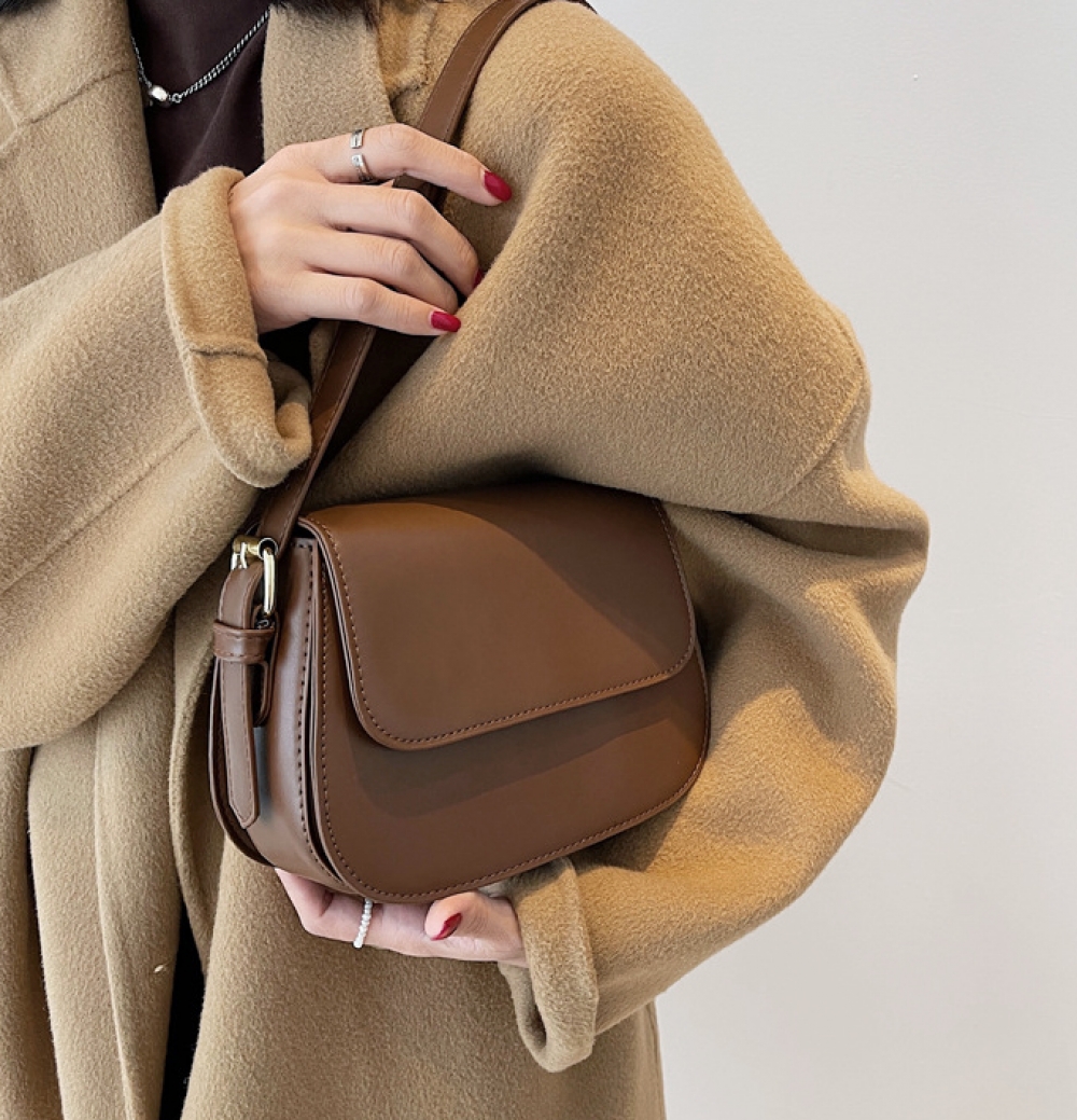 Oce 둥근 레더 크로스 핸드백 브라운 여자 가방 여성 지갑 어깨 숄더 가방