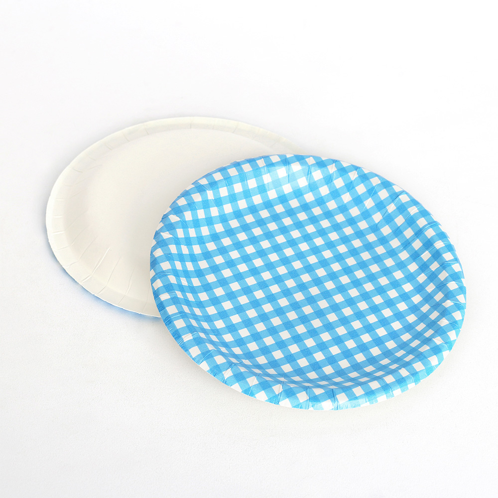 Oce 국산 예쁜 일회용 다과 그릇 칼라 접시 10입 18cm 블루 배달 위생 용기 페이퍼 디쉬 홈파티 접시