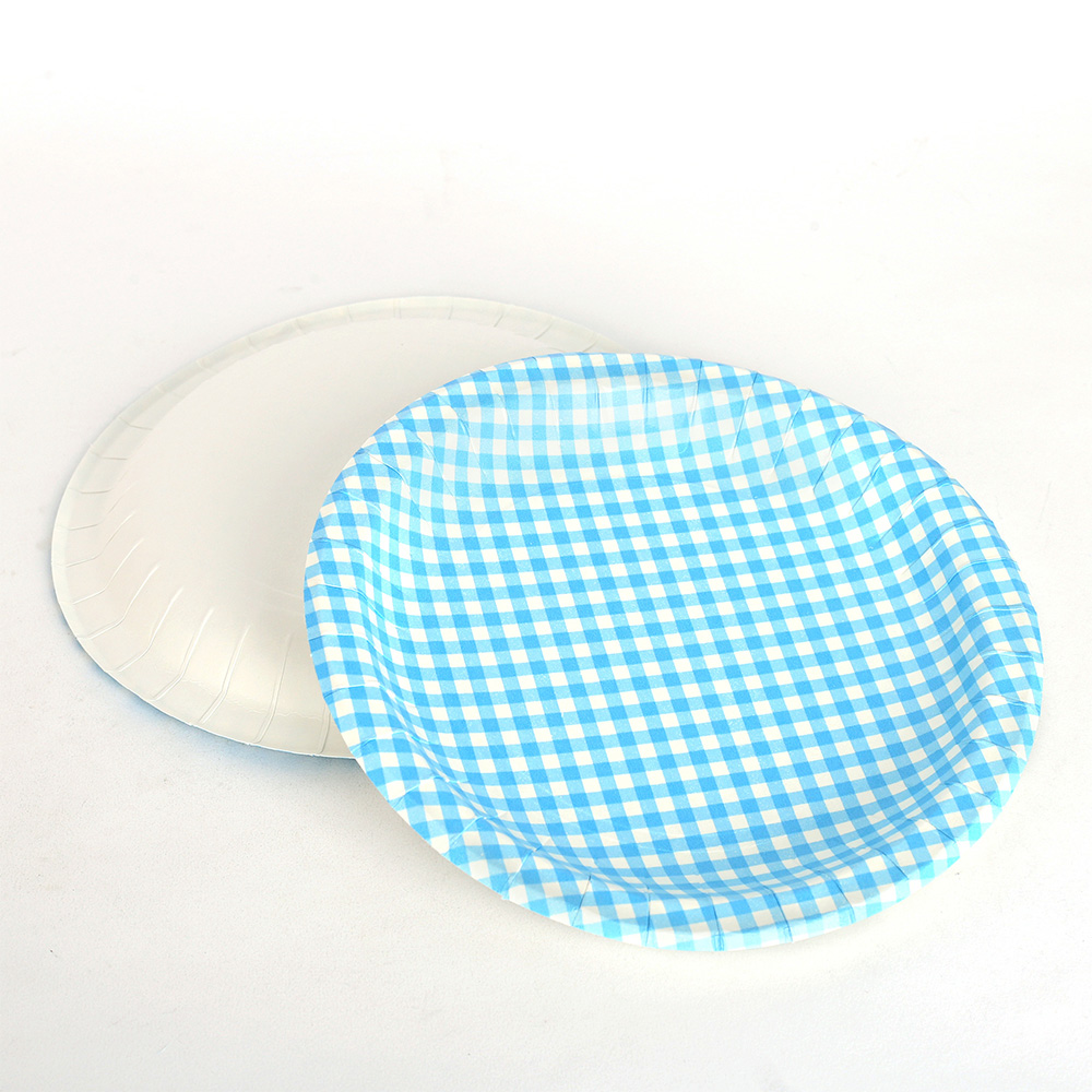 Oce 국산 예쁜 일회용 다과 그릇 칼라 접시 10입 23cm 블루 홈파티 접시 종이 컬러 찬기 파스텔 그릇