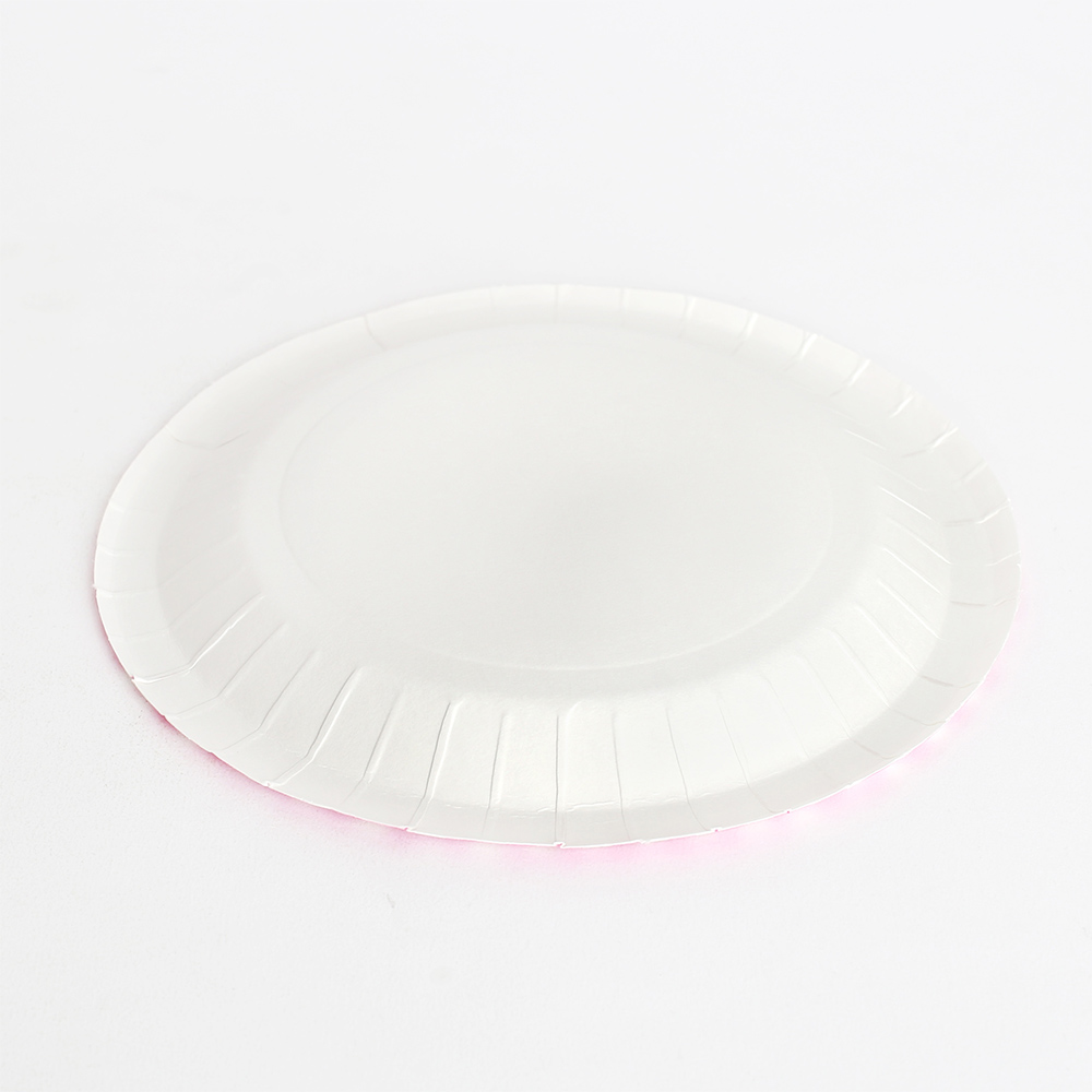 Oce 국산 예쁜 일회용 다과 그릇 칼라 접시 10입 18cm 핑크 부침 전 식기 배달 위생 용기 종이 트레이