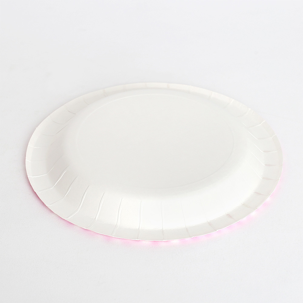 Oce 국산 예쁜 일회용 다과 그릇 칼라 접시 10입 20cm 핑크 야외 도시락 배달 위생 용기 페이퍼 디쉬