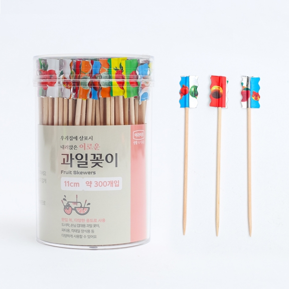 [이라이프] 과일꽂이 300개입 (원형케이스)