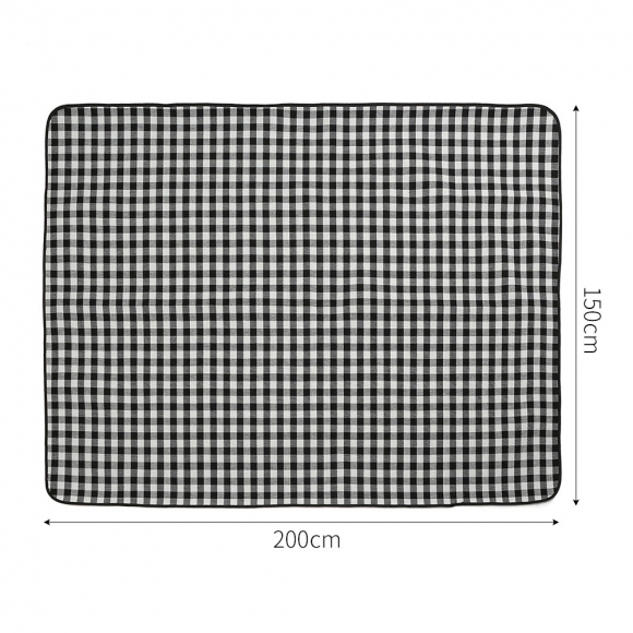 감성캠핑 잔체크 돗자리(150x200cm) (블랙)