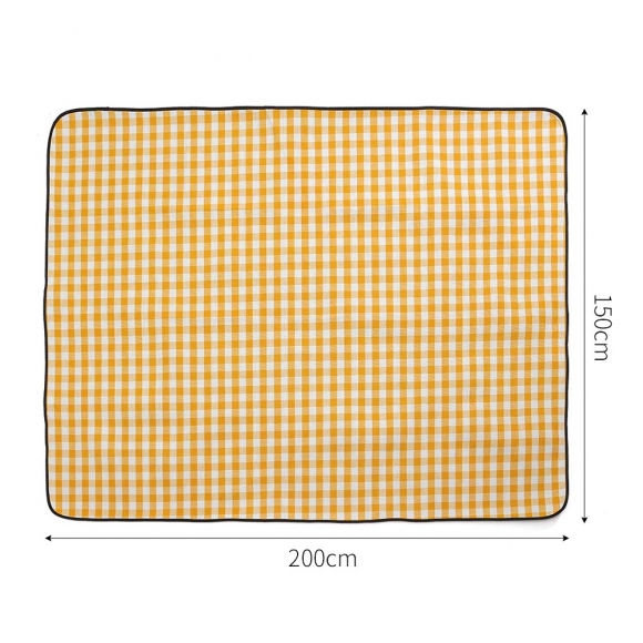 감성캠핑 잔체크 돗자리(150x200cm) (옐로우)