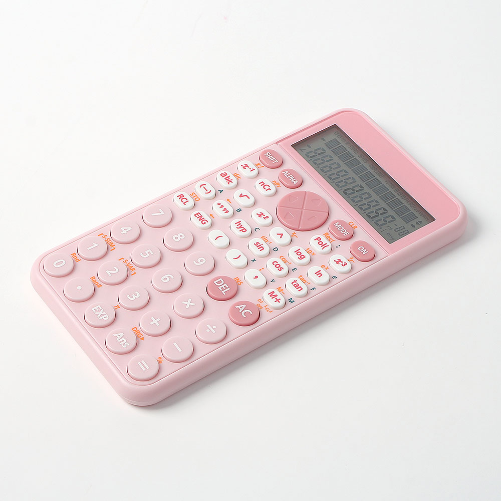 Oce 식 결과값 2행 공학용 전자계산기 핑크 소형 공학계산기 스마트 개산기 휴대용 전자계산기