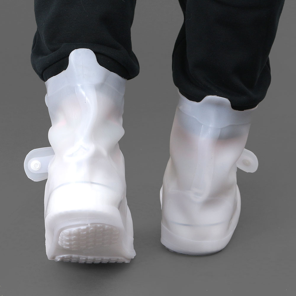비올때 방수 신발 레인 커버 TPE 250-260 미들 화이트 구두 덧신 스노우 슈즈 커버 비닐 장화