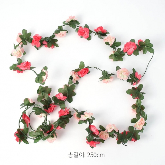 가랜드 장미 조화 넝쿨 2p세트(핑크)