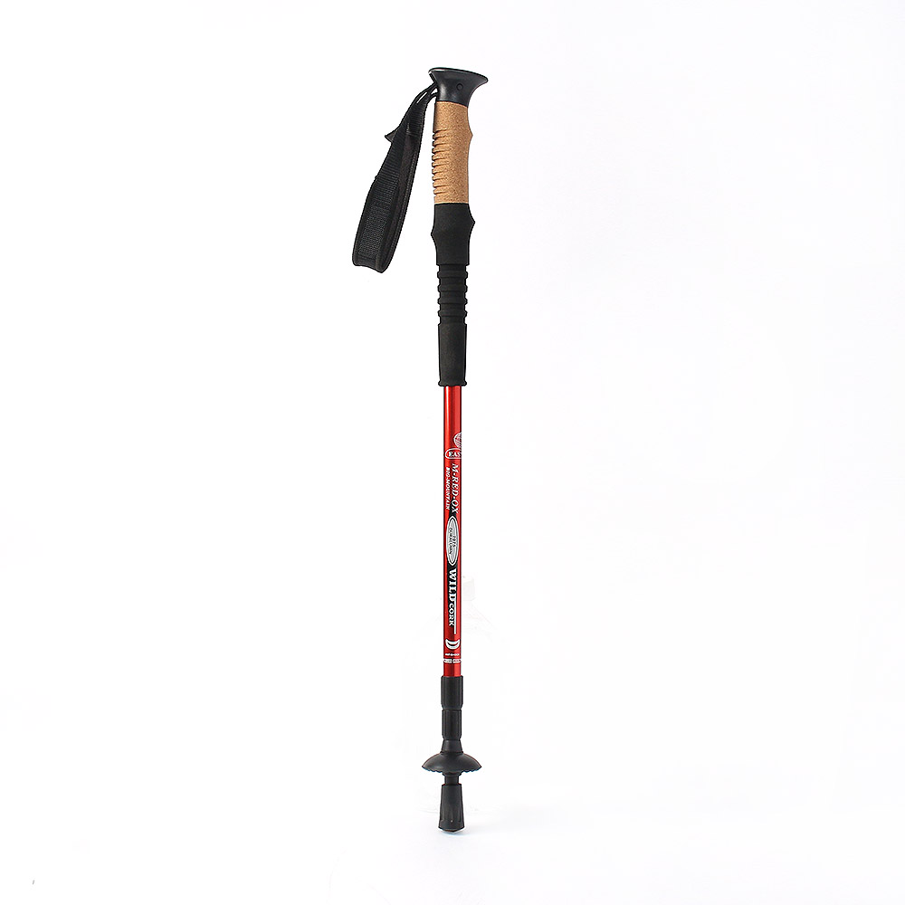 Oce 충격완화 접이식 경량 등산 지팡이 레드 산행 장비 휴대용 산악 지팡이 가벼운 등산스틱