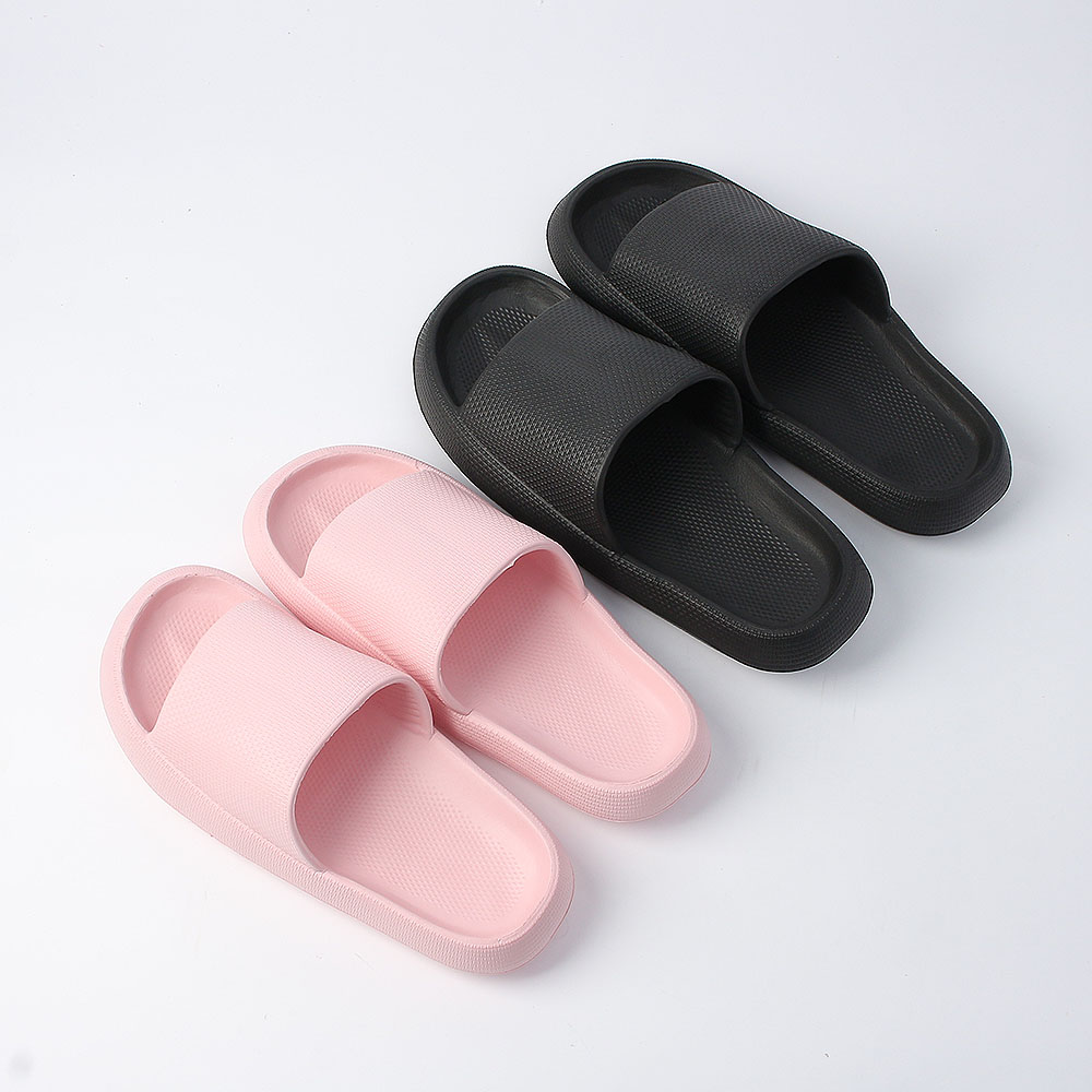 Oce 3cm 키높이 푹신 거실화 커플화 블랙270mm/핑크250mm 3cm 통굽 실내화 목욕탕 쿠션 신발 발편한 거실화