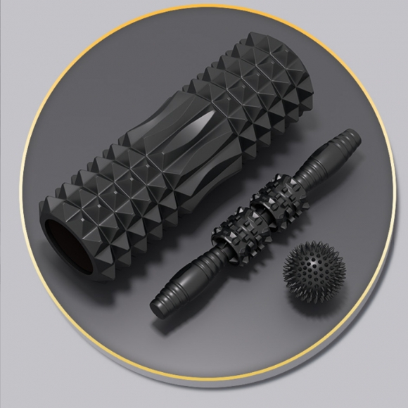 릴렉스 마사지볼+마사지스틱+폼롤러 세트(33cm) (블랙)