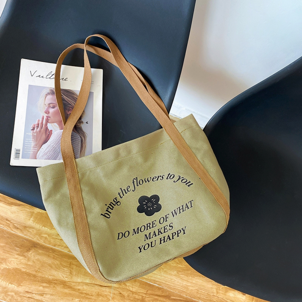 Oce 가벼운 캔버스 데일리 숄더백 카키 학원 미술 보조 가방 행낭 보부상 백 리사이클 단체 가방