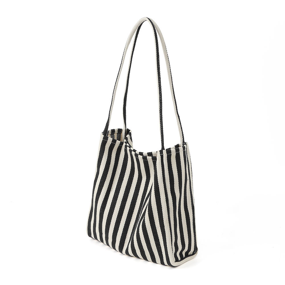 Oce 가벼운 캔버스 데일리 숄더백 블랙줄무늬 사각 기저귀 가방 행낭 보부상 백 리사이클 단체 가방