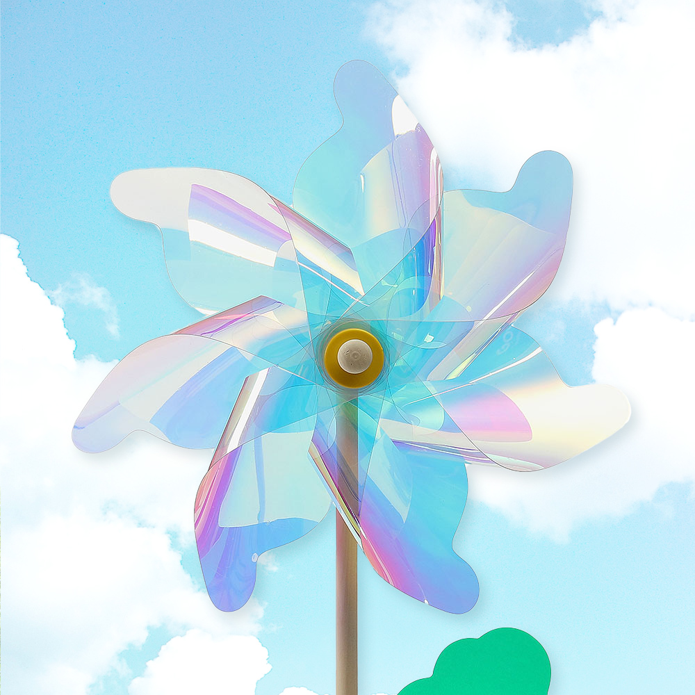 Oce 투명 왕바람개비 만들기 재료 2p 72cm 유아동 바람 놀이 이벤트 축하 꾸미기 개업식 행사 용품