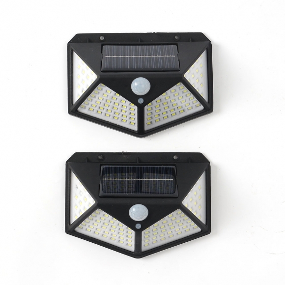 LED 동작감지 센서 태양광 벽등 2p세트(블랙)