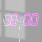 스마트 LED 리모컨 디지털 벽시계(화이트+핑크)