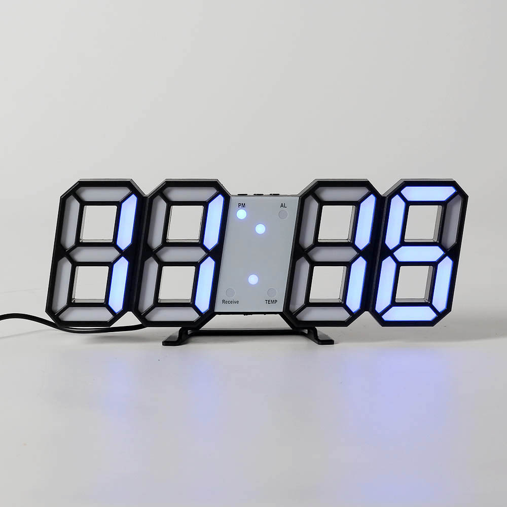 Oce 디지털 알람 달력 벽걸이 시계 블랙블루 리모콘 클락 공부방 아이방 시계 날짜 요일 온도 시개