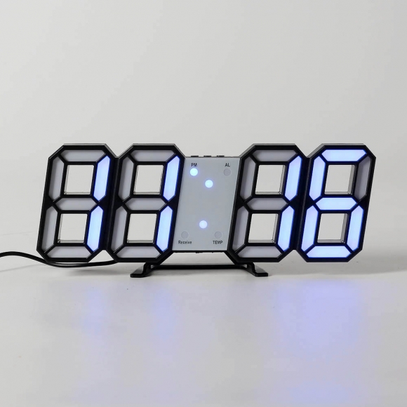 스마트 LED 리모컨 디지털 벽시계(블랙+블루)