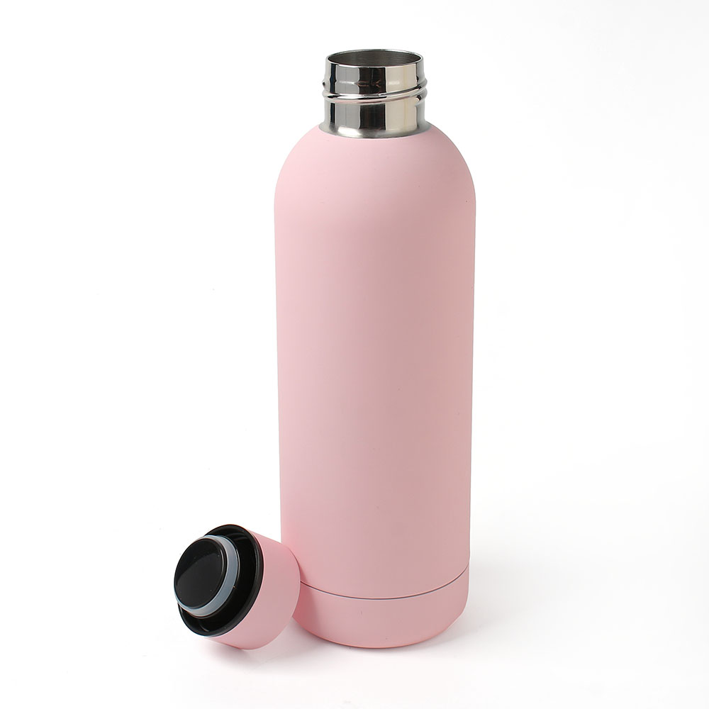 Oce FDA 실리콘 텀블러 예쁜 보온병 500ml 핑크 진공병 원터치 보온병 음료 티 커피 보온통