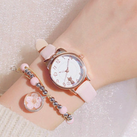 캣츠문 너랑나랑 손목시계 2p세트(핑크)