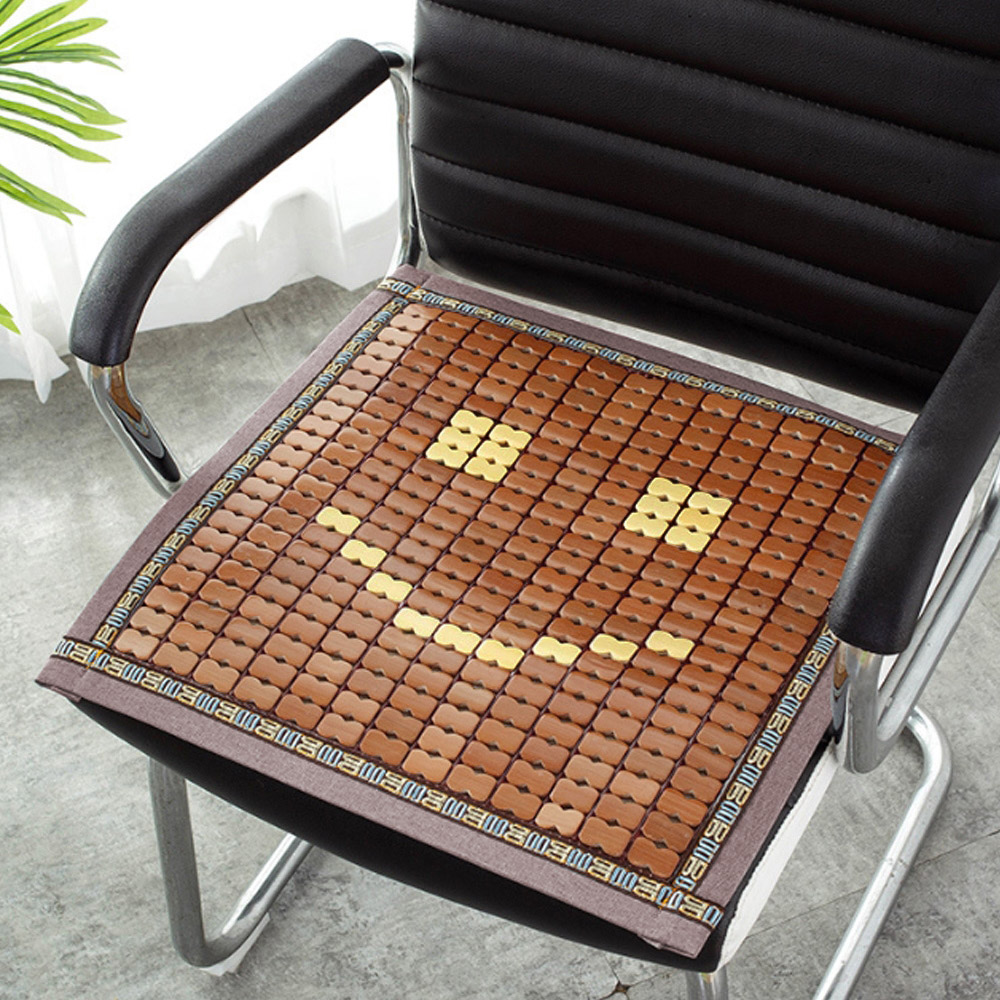 Oce 대나무 의자 매트 사각 소형 러그 스마일 마작 자리  식탁 의자 패드 깔판  아이스 쿨링 카메트