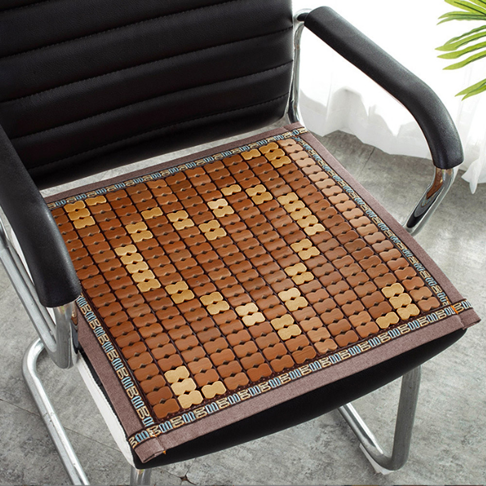 Oce 대나무 의자 매트 사각 소형 러그 하트 식탁 의자 패드 깔판  바닥 깔개  아이스 쿨링 카메트