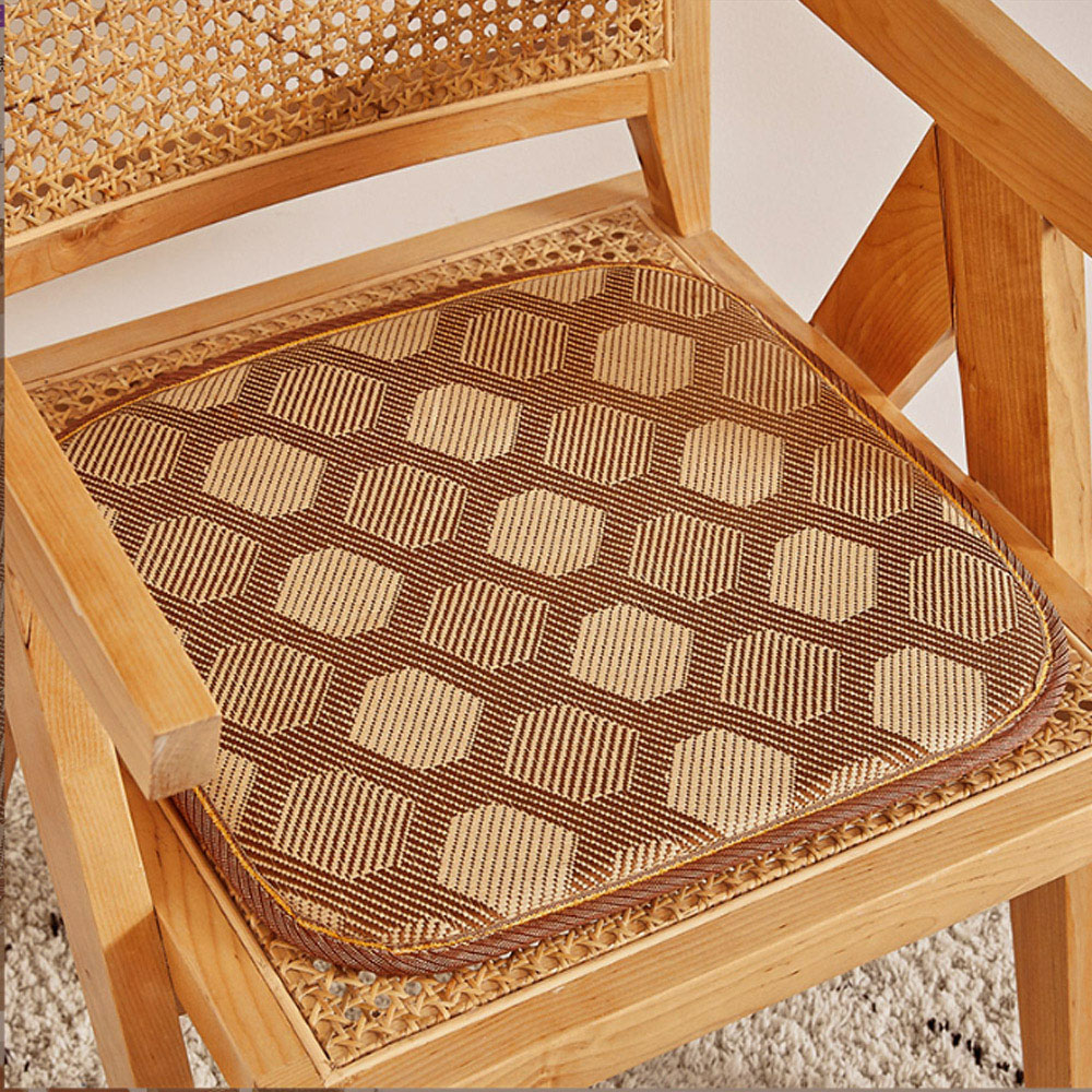 Oce 빈티지 논슬립 사각 식탁 방석 브라운 푹신한 두꺼운 방석  카메트  통풍 의자 커버