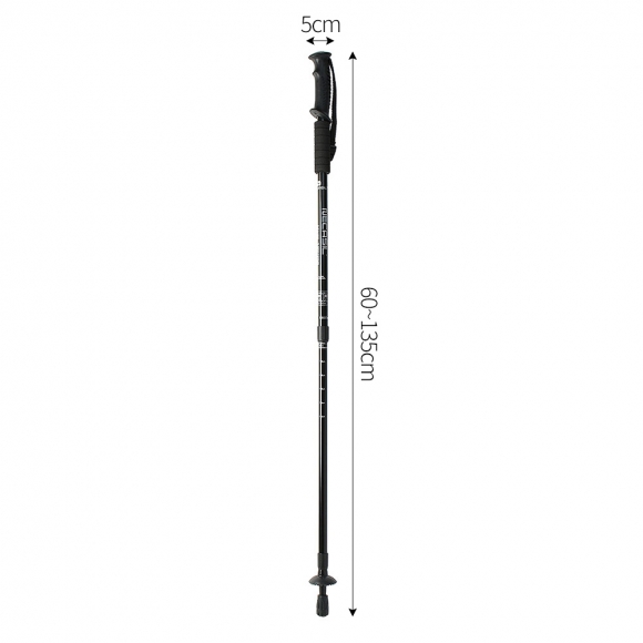 원트레킹 3단 길이조절 등산스틱(135cm) (블랙)
