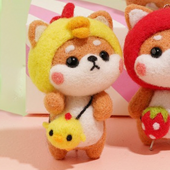 DIY 동물친구 양모펠트 키트(병아리시바견)