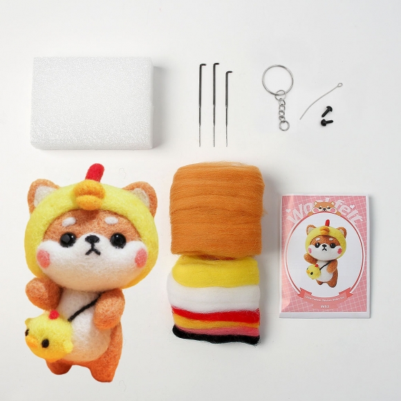 DIY 동물친구 양모펠트 키트(병아리시바견)