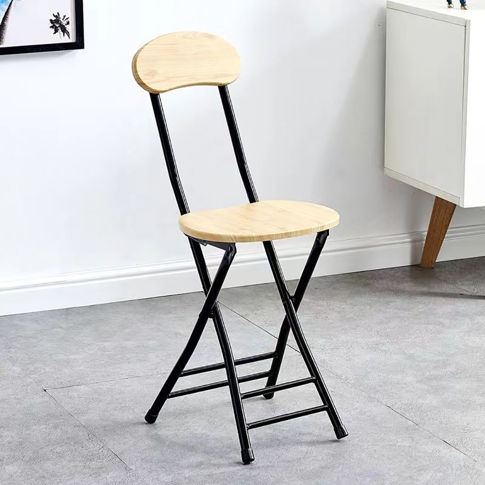 미니 접이식 의자 2p세트(네츄럴+블랙)
