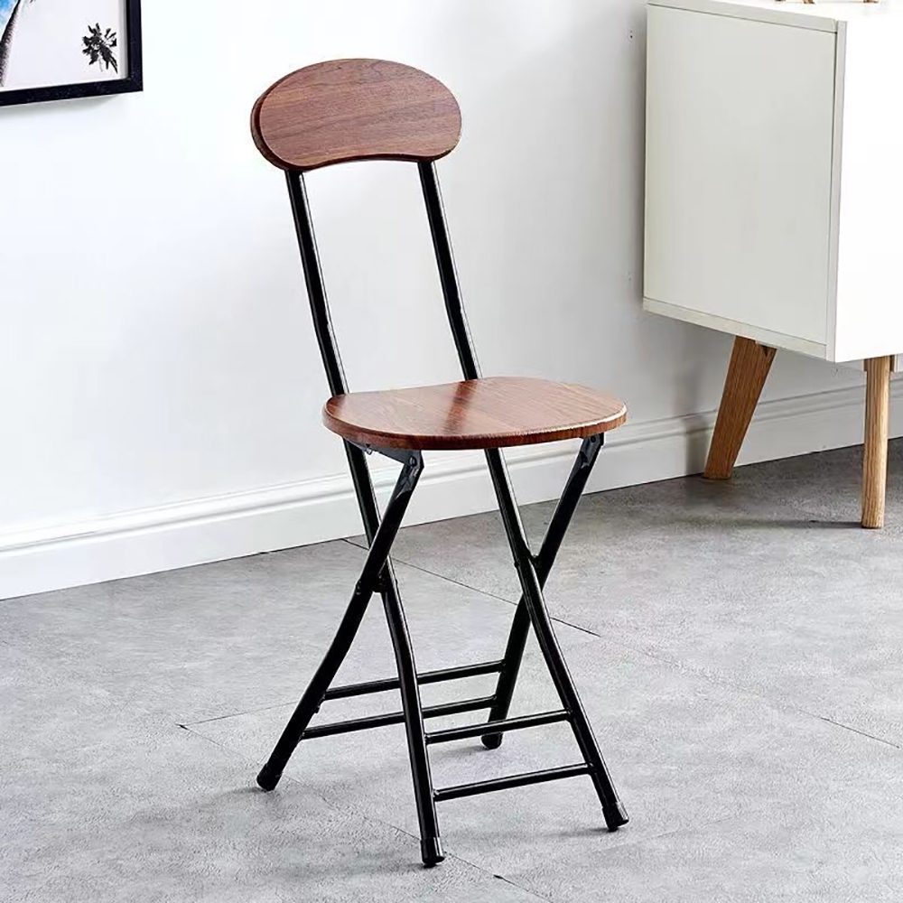 미니 접이식 의자 2p세트(월넛+블랙)