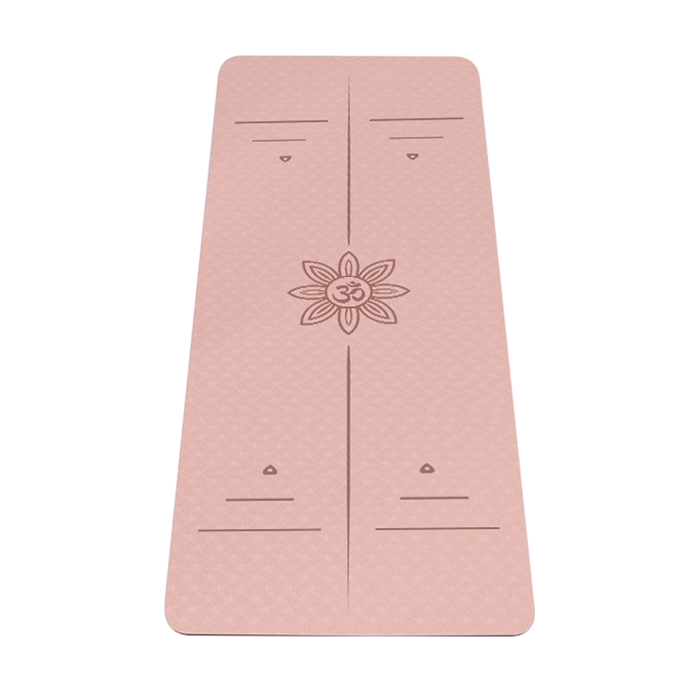 Oce 푹신한 TPE 필라테스 운동 매트와 가방 핑크 두꺼운 메트 파우치 접이식 요가 매트 스트레칭 도구