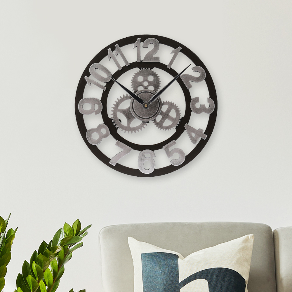 Oce 특이한 숫자 시계 무소음 벽시계 50cm 실버 wall clock 시개 벽 디자인 워치 엔틱 인테리어 벽시개