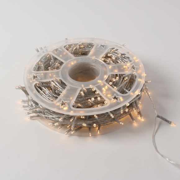 [은하수] LED 500구 투명선 USB 줄전구(50m) (웜색) (리모컨포함)