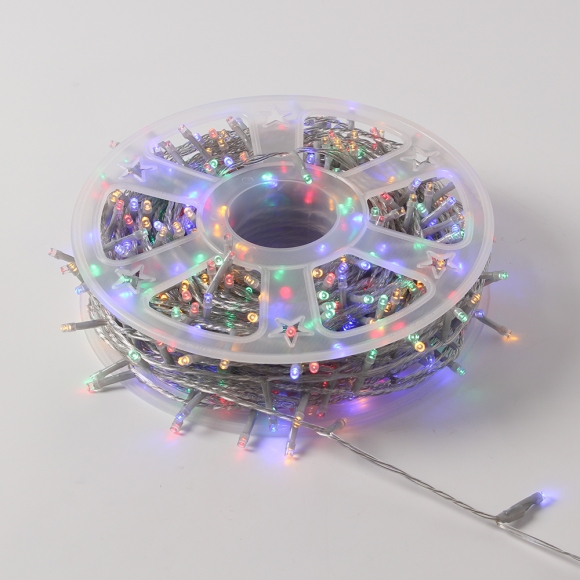 [은하수] LED 500구 투명선 USB 줄전구(50m) (컬러) (리모컨포함)