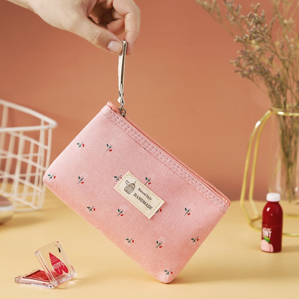 Oce 플라워 여성 파우치 핑크 백인백 화장품 생리대 파우치 속가방