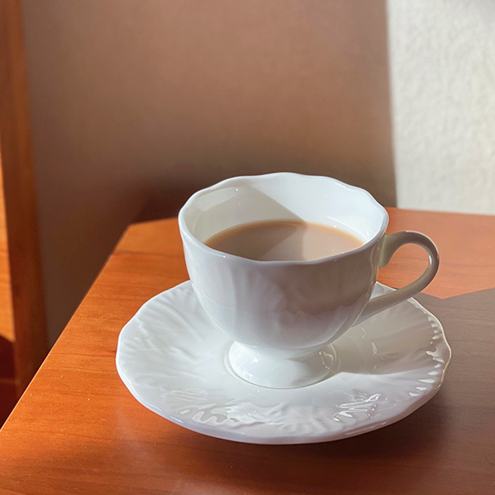 Oce 화이트 에스프레소 커피 컵 받침 set 100ml 미니 차잔 에스프레소 잔 작은 커피잔