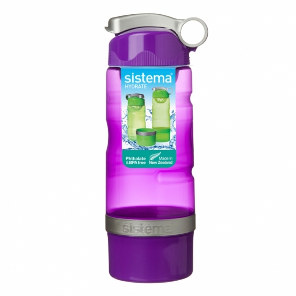 [뉴질랜드 시스테마] 플립 탑 쉐이커 물병 615ml (퍼플)