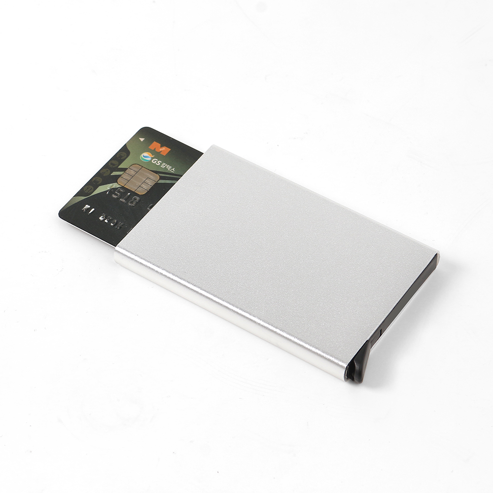 Oce 슬림 카드 포켓 메탈 지갑 실버 소형 명함 purse 골프 현금 지폐 지갑 라운딩 카드지갑