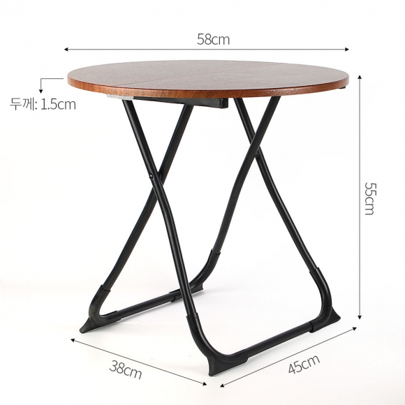 원형 접이식 테이블 60cm(월넛)
