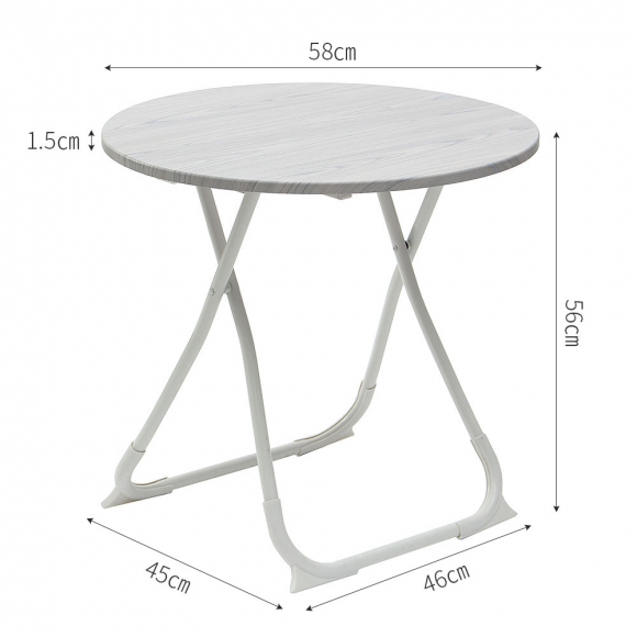 원형 접이식 테이블 60cm(화이트오크)