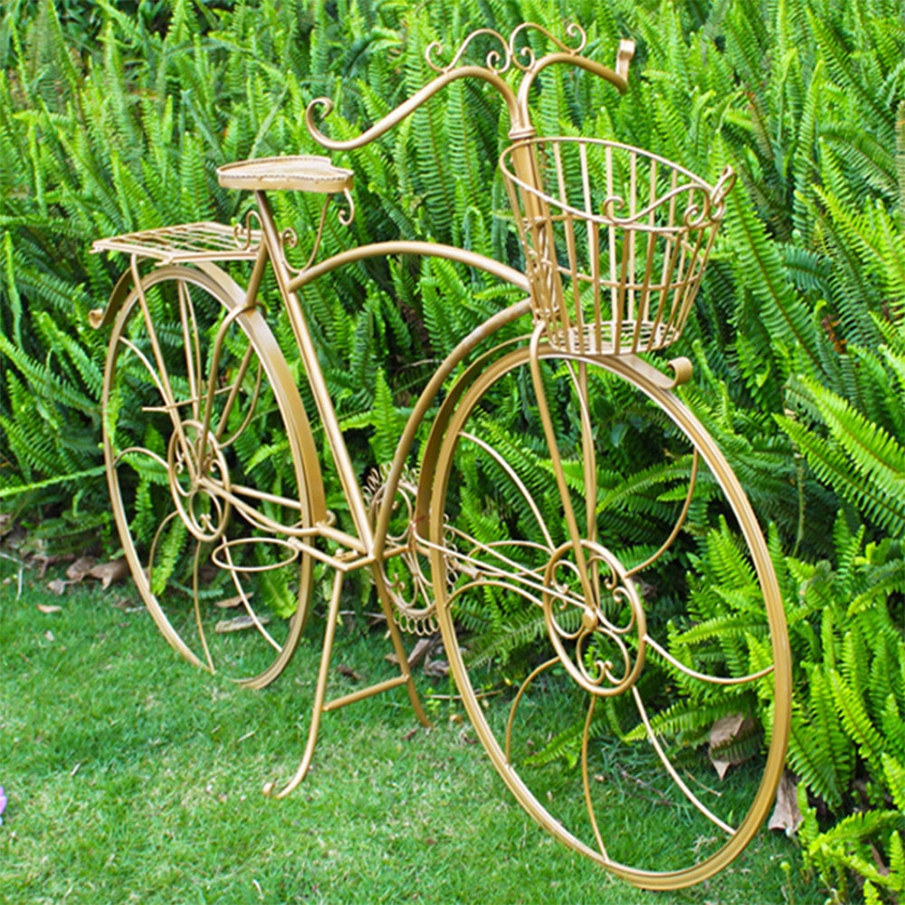 인테리어 자전거 모형 화분 바구니 (A) (골드)