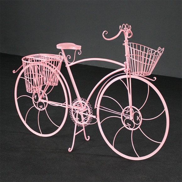 인테리어 자전거 모형 화분 바구니 (A) (핑크)