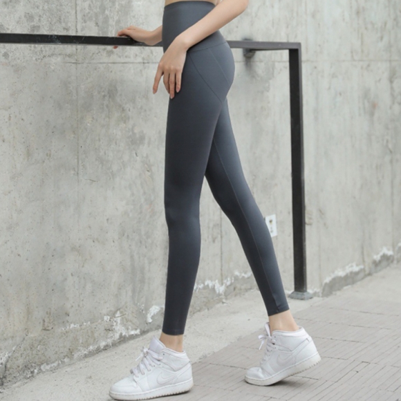 하이웨스트 스판 힙업 레깅스(L) (그레이)
