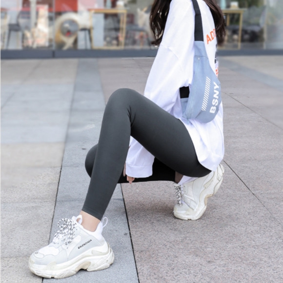 하이웨스트 스판 힙업 레깅스(L) (그레이)