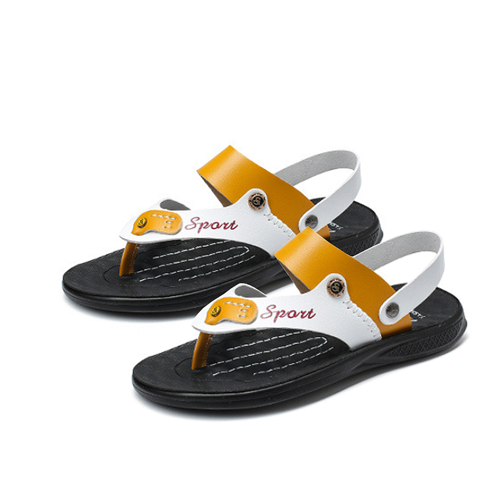 Oce 플리플랍 비치 슬리퍼 조리 샌들 옐로우 265mm 푹신한 쿠션 슬리퍼 여름 신발 여성화 남성화