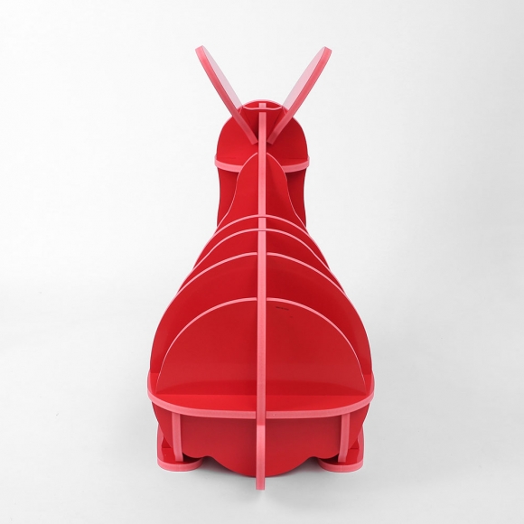 DIY 토끼 동물모형 선반 책장(53x48cm) (레드)