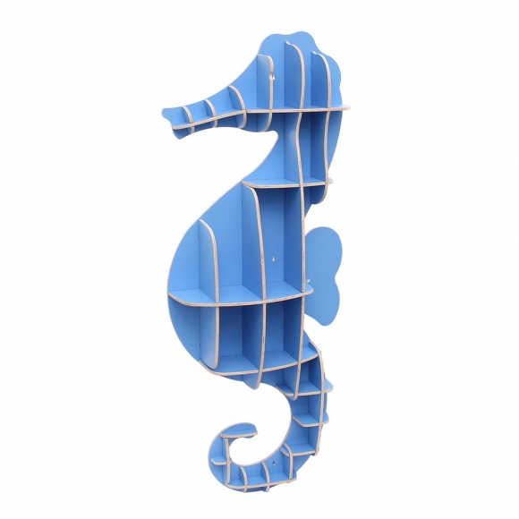 DIY 해마 동물모형 선반 책장(137x54cm) (블루)